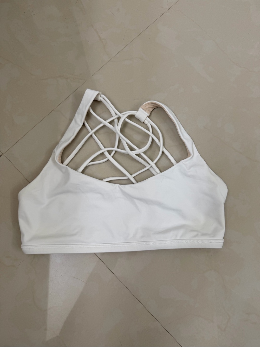 lululemon athletica White Strappy-Back Sports Bra - No padding